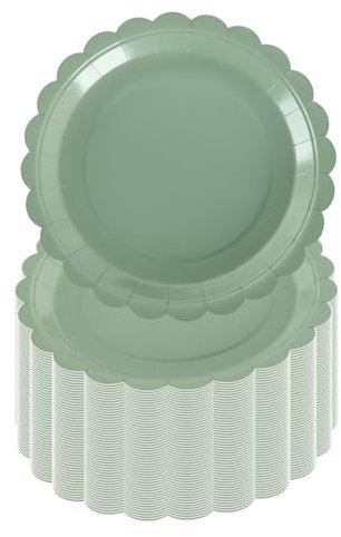 PHUNAT 50 piatti verdi per feste, 18 cm, decorazioni per feste di compleanno, baby shower, matrimoni