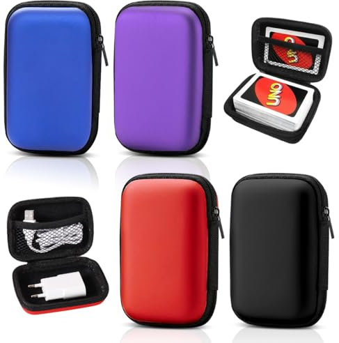 QIMMU 4 Pezzi Porta Carte da Gioco,Custodia Portatile,Custodia per Carte,Custodias per Cartes Impermeabile e Resistente All'umidità,Borsa Portaoggetti per Giochi di Cartes