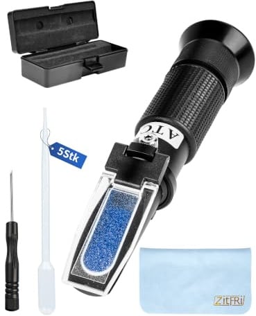 4-in-1 Frostschutz Refraktometer mit ATC, Kühlmitteltester Auto 501 Panel | Für Ethylenglykol G11 G12, Propylenglykol G13, AdBlue DEF, Batteriesäure & Scheibenwaschflüssigkeit, mit ATC-Funktion