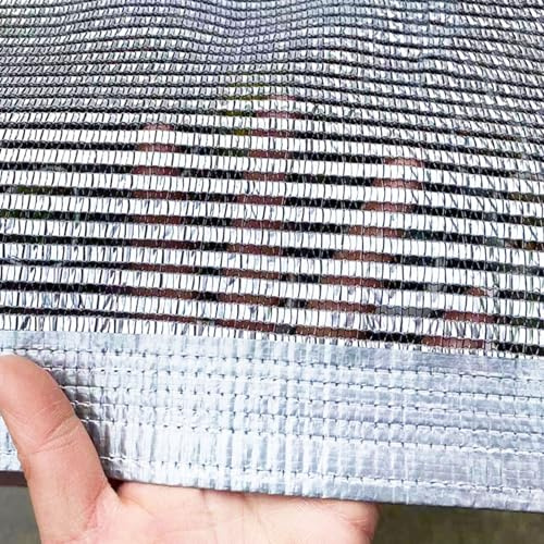 Reflective Silver Shade Cloth - UV Protection for Patio Garden Pergola Canopy - Fabric with Grommets & Zip Ties (11 x 20m)