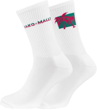 JAKO Malle Sportsocken für Herren Fuchsia/Türkis 2er Pack - Atmungsaktive Sneaker Socken aus Baumwolle mit gepolstertem Zehen- und Fersenbereich