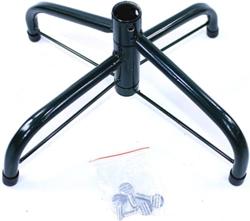 SuperGift.com Heavy Duty Christmas Tree Stand, Metal Base with Screws, Cross Support Design for Artificial Trees (Dark Green)
