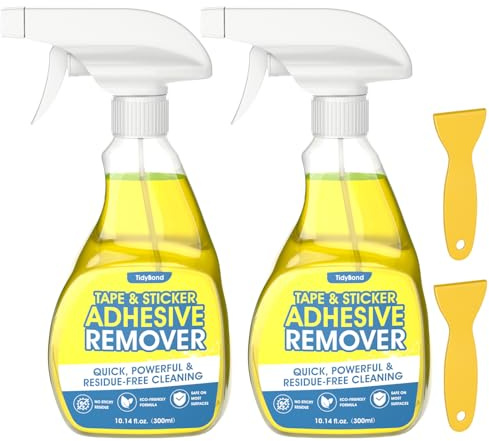 Sticky Stuff Remover 300ml 2Pack, Sticker & Glue Cleaner with Scraper | Fast-Acting, Low-Odor Formula for Labels, Tape Residue, Chewing Gum & Caulk on Metal, Glass, Plastic, Car & Hard Surfaces