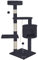 BAKAJI Albero Tiragraffi per Gatti in Sisal e Peluche Parco Giochi Gatto con Cuccia Pali Graffiatoio e 3 Piattaforme Dimensioni 112 x 67 x 55 cm (Grigio Scuro)