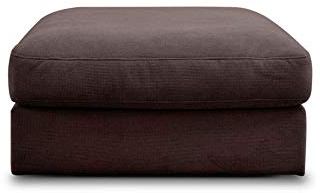 CAVADORE Sofa-Modul Fiona Sitzelement ohne Rücken / XXL-Hocker / 94 x 48 x 112 / Webstoff dunkelbraun