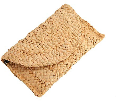 Fioeyr Straw Clutch Bag,Women Straw Evening Handbag Envelope Flat Summer Clutch Purse Beach Bag
