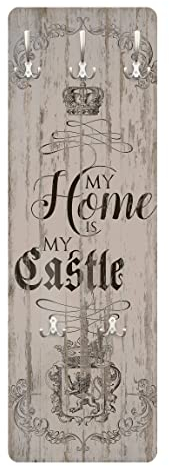 Bilderwelten Garderobe - My Home is my Castle, Größe HxB:105cm x 34cm