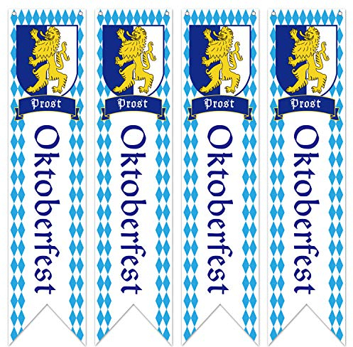 TUPARKA 4 Pcs Oktoberfest Deko Banner Oktoberfest Dekoration Bayrische Dekoration Oktoberfest Party Bierzelten Dekoration