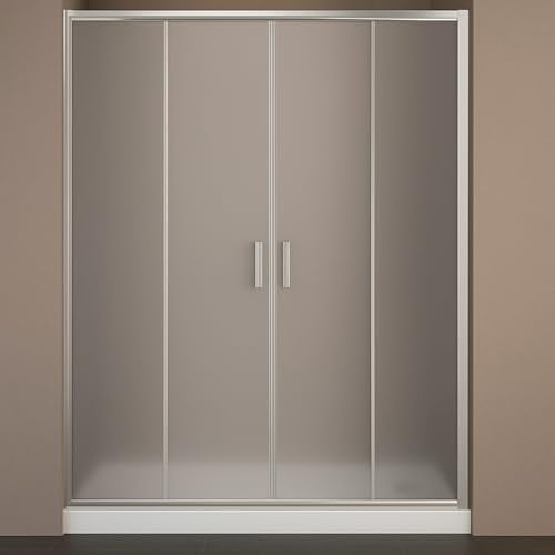 Porta Doccia Scorrevole Slide4 per Box Nicchia Quattro Ante Cristallo Stampato (1, 184-190 x h190 cm)