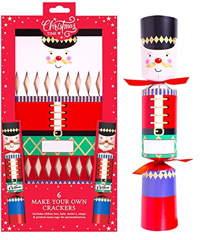 6 x Make Your Own Christmas Crackers Nutcracker DIY Kit Children Kids Empty