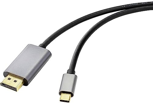 Renkforce USB-C® / DisplayPort Adapterkabel USB-C® Stecker, DisplayPort Stecker 1.00 m Schwarz RF-4600984 8K UHD USB-C®