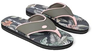 Animal Swish Womens AOP Flip Flops - Slip-on, Lightweight Sandals with Soft padded upper straps - For Autumn, Winter, Beach & Outdoors Pale Green Adult Shoe Size 5