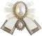 KABELIFE Schleife Brosche Damen Mädchen Schleifenbrosche Schleifen Mit Strass Schmuck Brosche Glitzer Kristalle (Weiß)
