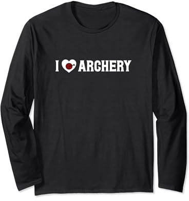 I Love Bogenschießen Herz Zielscheibe Praxis Jagd Jäger Langarmshirt