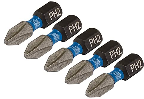 Draper 04935 Cross Slot/PH Type Impact Screwdriver Bits, No.2 x 25mm (Pack of 5)