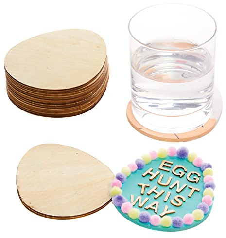 Baker Ross FX504 Osterei-Holzuntersetzer - 10er-Pack, Osterbastelrohlinge zum Dekorieren
