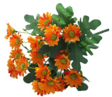 Haloppe Künstliche Chrysanthemen erhöhen die Vitalität, Chrysanthemen, realistisch, kompatibel mit Hochzeit, Orange