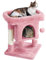 Yaheetech Tiragraffi Albero per Gatti con Posatoio Grande Graffiatoio per Gatti 40,5 x 40,5 x 59 cm Rosa