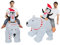 AkieBy Inflatable Penguin Riding Polar Bear Costume for Christmas Parade/Party