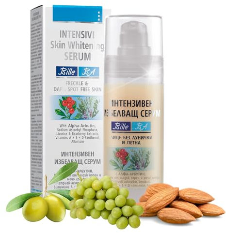 BODI BEAUTY BA Intensiv Aufhellendes serum 30ml mit Mandelöl, Vitamin C, D-Panthenol, Vitamin A und E, Olivenöl, Traubenkernöl | Gesichtspflege | für Pickel & dunkle Flecken | Anti-Dark Spot Serum