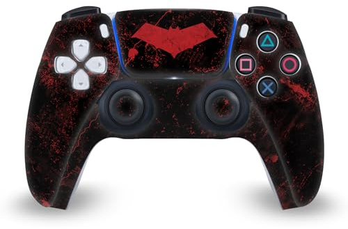 Head Case Designs Sous Licence Officielle Batman DC Comics Red Hood Logos Et Bandes Dessinées Vinyle Plaque Frontale Autocollant De Jeu Peau Compatible avec Sony PlayStation 5 PS5 DualSense Controller