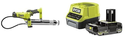 Ryobi - Pompe à Graisse 18V - 210 g/Min - Pression Maxi 690 Bars- 1 Batterie 2Ah et 1 Chargeur Rapide