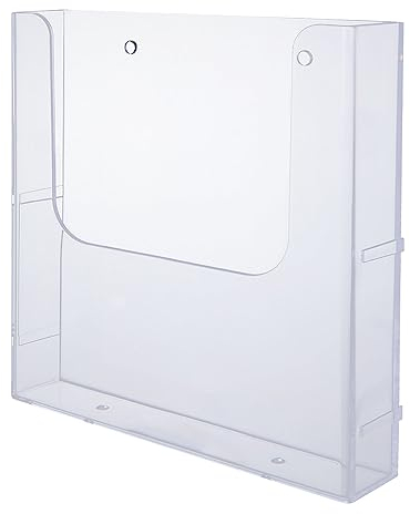 VIDETOL 4 Stück Acryl Wandprospekthalter A4, 225 x 41 x 251 mm Prospekthalter Wand, Transparent Flyerständer Mit Schraube Expansionsrohr für Menü, Kataloge, Flyer