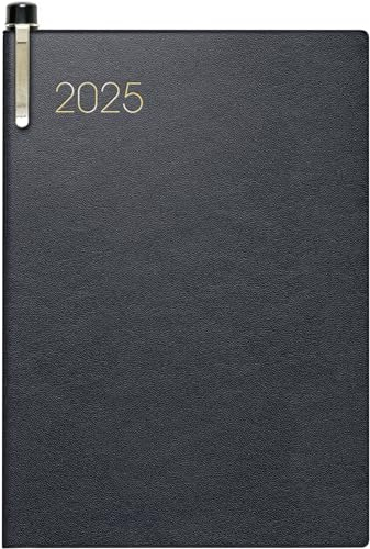 BRUNNEN Taschenkalender Mod. 713 2025 | A7, Leder, schwarz