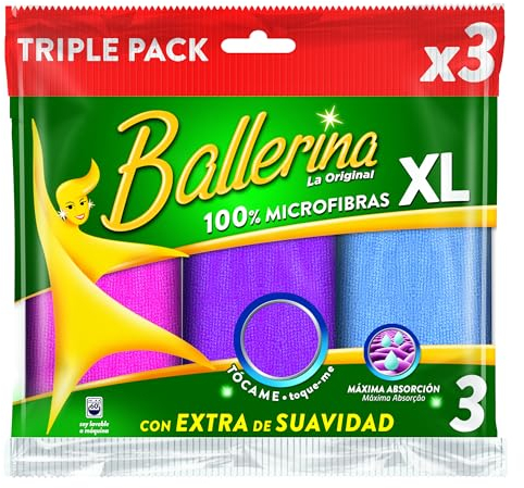 Ballerina - Bayeta Microfibra 3 Unidades - Colores Surtidos