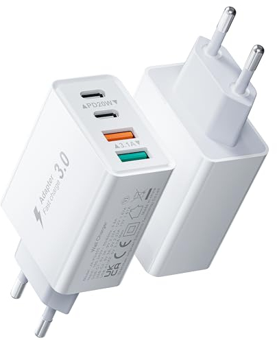 USB C Ladegerät Mehrfach, 2er-Pack 40W Schnellladegerät Netzteil USB C Adapter Dual PD+QC Ladestecker für iPhone ALLE Serien & iPad, Tablets, Google, Samsung, Handys