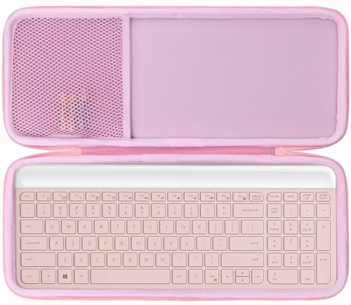 Lebakort Duro Caja Estuche Funda para Logitech MK470 Combo Teclado y Ratón Inalámbrico (Rosa)