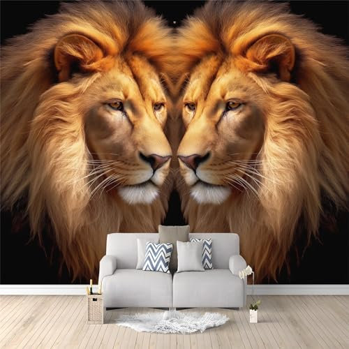 Animal Lion Photo Wallpaper - 300 x 210 cm Wall Mural for Bedroom & Kids Room - Fur Home Decor Poster by Professional Designer Make Photo Mural