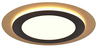 lightling runde LED Deckenlampe Maya, mit Fernbedienung, Integrierter Dimmer, Lichtfarbe einstellbar, Nachtlicht, Timer, Höhe 4 cm, Ø 45 cm, Metall, schwarz gold