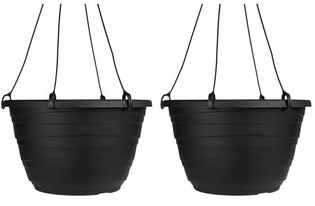 The HC Companies Fioriera sospesa, nera, 28 cm