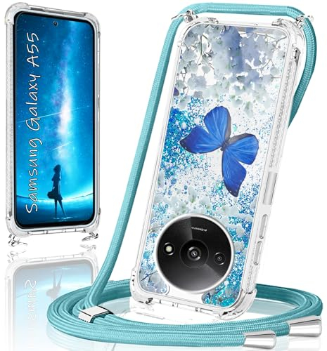 Funda para Xiaomi Redmi A3 con Cuerda - Carcasa Transparente de Silicona TPU Antigolpes con Colgante Ajustable - Protector Brillante