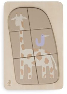 Jollein 105-001-68049 Holzpuzzle, Giraffe