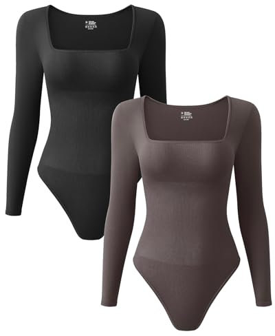 Generico Salopette Jeans Donna 𝐄stiva Tuta da Donna Tinta Unita con Scollo a U, Manica Lunga, Vita Attillata Tuta Corta Jumpsuit Donna (Black, L)