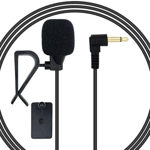 SPTSSWET Microfono per auto, stereo da 3,5 mm, compatibile con Sony Kenwood Boss Corehan Power JVC Jensen Alpine, unità principale del veicolo abilitato, audio, GPS, DVD