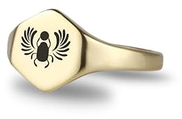 Benutzerdefinierte Ägyptisches Symbol Ring - Personalisierte Ring - Gravierte Ring - Gold Signet Ring - Sechskant-Ring