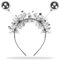 Bluelves Alien Haarreif Silver Glitzer, Disco Kugeln mit 2 Runden Schwingenden Bällen, Haarreifen Damen für Karneval Halloween Party Kostüm, Accessoire für Damen, Herren & Kinder