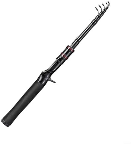 EXTRWORY Telescopic Fishing Rod Carbon Fiber Travel Sea Pole 1.5/1.8/2.1M Lure Rod MH Power 1/4-5/8 Lure Weight 6-17LB Line Weight Portable Collapsible Sea pole(1.8m C180)