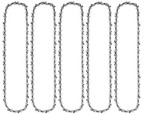 Yweller Chainsaw Chain Compatible with Oregon 91PX052 91P052 91PJ052 91VG052 Ryobi,Husqvarna,McCulloch,Matika,Einhall,AL-KO,B&Q,Black & Decker,Bosch and More 3/8 LP 52DL 0.050 Gauge 5 Pack