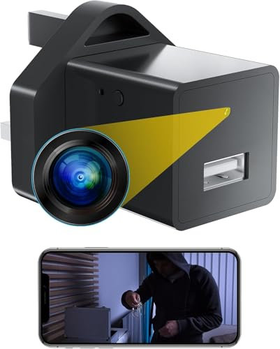 Spy Camera 1080P HD WiFi Hidden USB Charger Wireless Indoor Secret Camera Mini Nanny Spy Cam Home Security Surveillance Camera Small Monitoring Camera with Motion Detection Remote App Control (Black)