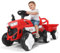 MINENICE Elektrotraktor mit Anhänger, Kinder-Aufsitztraktor mit Fernbedienung, LED-Lichter, Musik, USB-Funktionen, Tragkraft 50 kg, für Kinder ab 1-3 Jahren (Rot-Tractor)