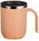 Mug Isotherme Inox Recyclé avec Anse Tisanière, Café & Thé, Couple boisson eau tasse, 6h Chaud 12h Froid Bouchon Coulissant- Anti-Éclaboussures (rose corail, 11 x 8,5 cm)