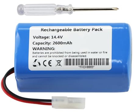 K KYUER 2600mAh Aspirateurs Batterie pour Rowenta Explorer Serie 20 40 60 Rowenta RS-RT900866 RR6825, RR6871, RR6875, RR6925 Xiaomi Mijia G1 MJSTG1 H18650CH-4S1P Robot Vacuum Cleaner Li-ION Battery