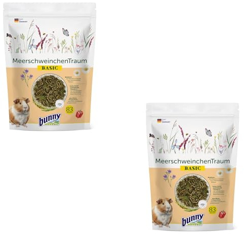 Bunny Nature MeerschweinchenTraum Basic | Doppelpack | 2 x 600 g | Alleinfuttermittel für Meerschweinchen | Ab dem 5. Lebensmonat | Mit Pflanzen aus der Heimat der Meerschweinchen