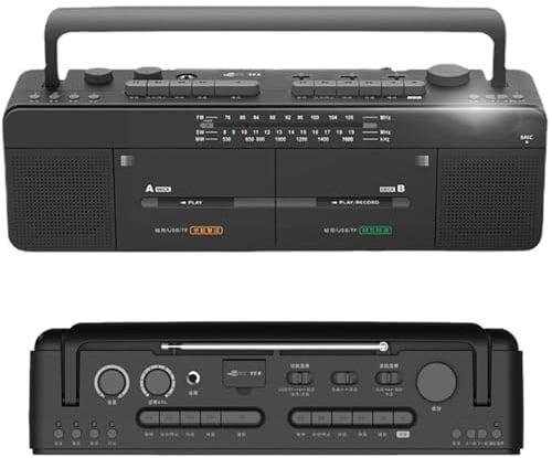 Kassettenrekorder mit AM/FM-Radio, MP3/U-Disk/TF-Karte, Ein-Klick-Aufnahme/Transkription für Musik- und Audioliebhaber