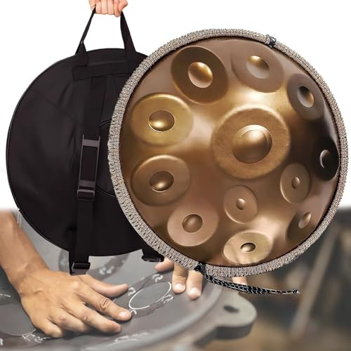9/10/12 Noten D-Moll Handtrommel Schlaginstrument, 432Hz/440Hz Premium Stahl Handtrommeln, 22 Zoll Handpan Instrument Handpan Trommel Für Erwachsene, Für Yoga Training(432Hz,10Notes)