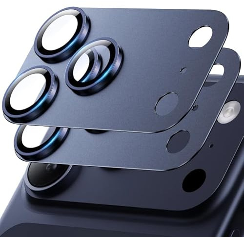 Hoerrye für iPhone 17 Pro Kameraschutz,Dunkel Blau, 2 Stück | 12FT stoßsicher, Militärstandard, starke Haftung, 9H+ Panzerglas, Kamera+Display Vollschutz, kompatibel mit Hüllen
